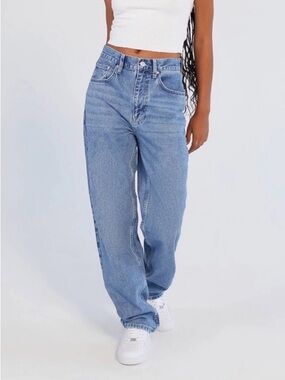 BDG Light Blue High-Rise Relaxed Straight Jeans